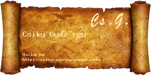 Csiky György névjegykártya