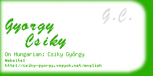 gyorgy csiky business card